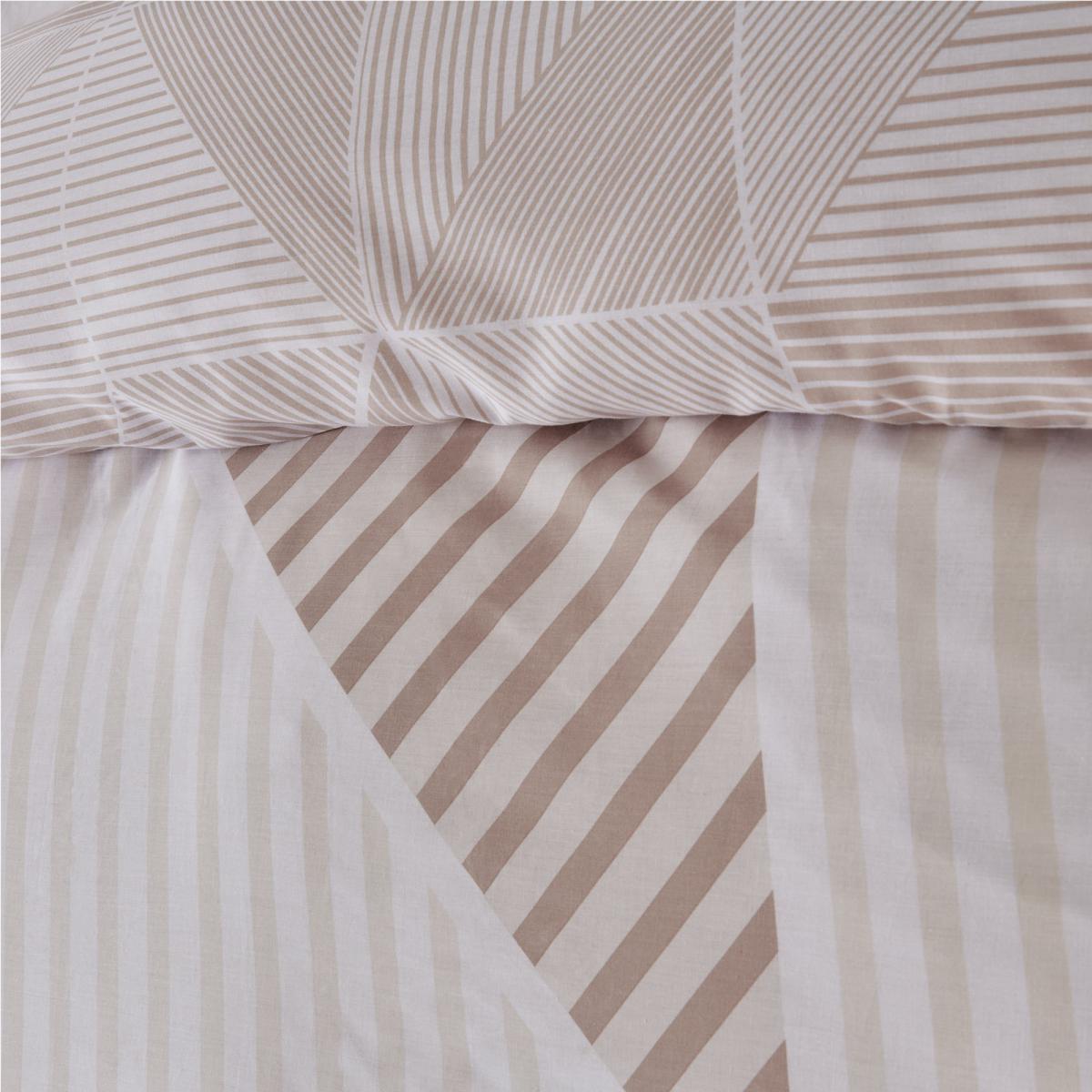 Catherine Lansfield Blok Geometric Natural Reversible Duvet Cover and Pillowcase Set Natural (Cream) – image 3