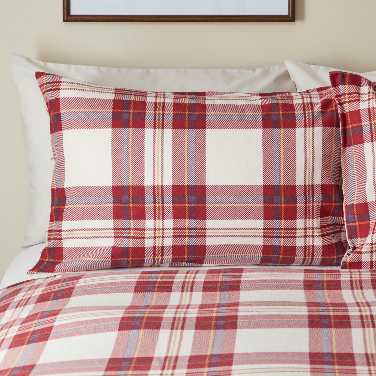 Rue Red 100% Brushed Cotton Duvet Cover Set Red – image 3