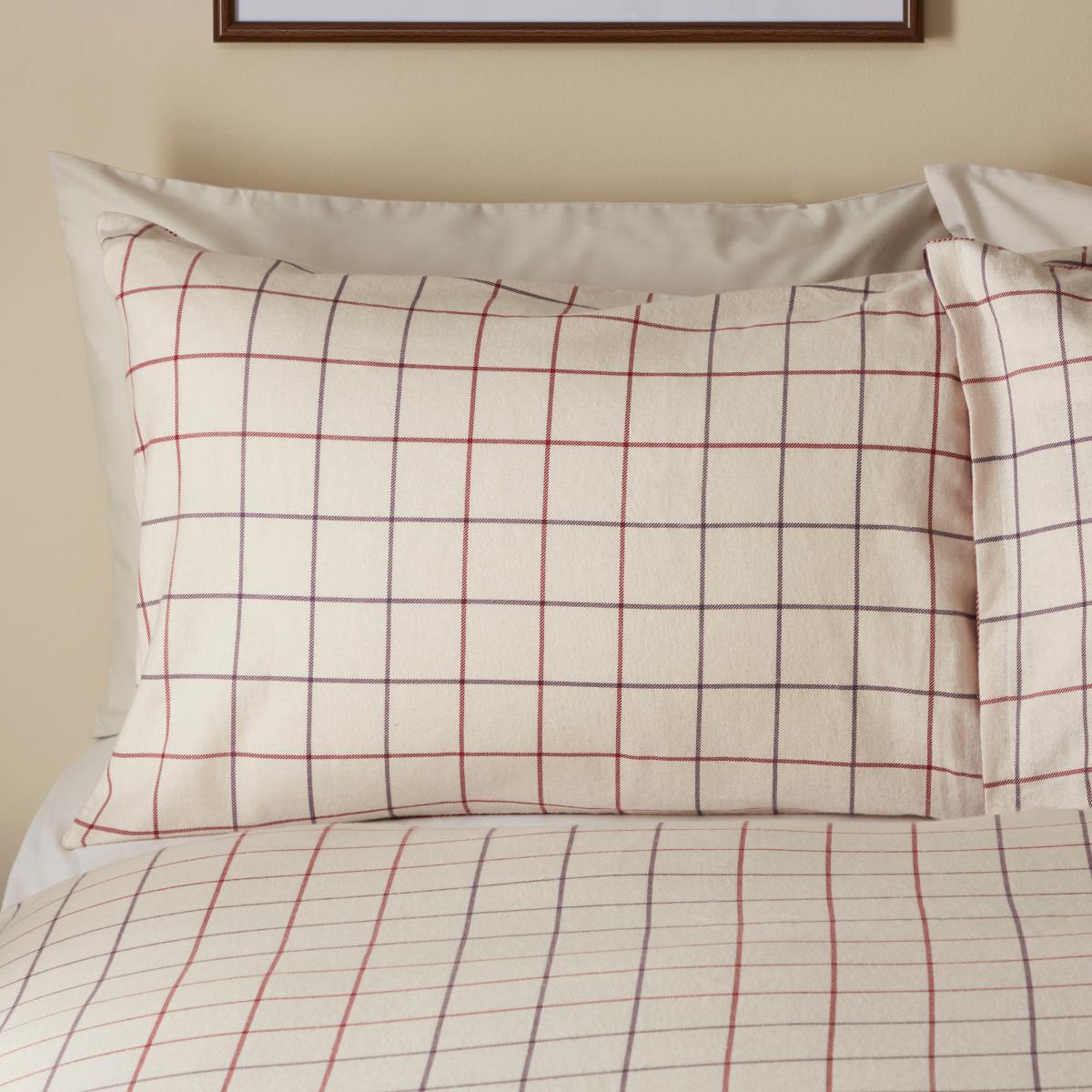 Rue Red 100% Brushed Cotton Duvet Cover Set Red – image 4