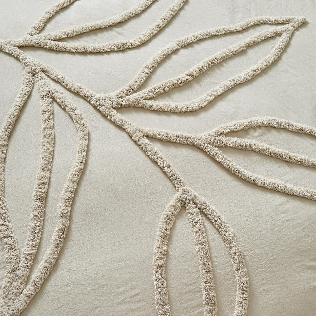 Tufted Leaf Sandstone 100% Organic Cotton Duvet Cover and Pillowcase Set Sandstone (Brown) – image 3