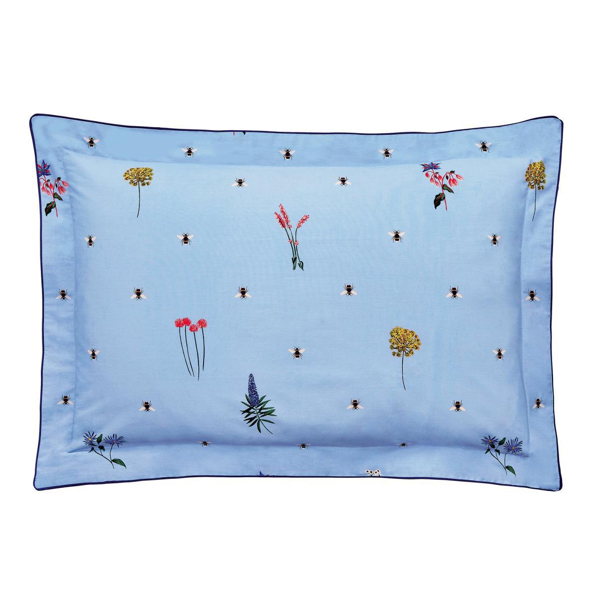 Joules Pollinators Blue 100% Cotton Percale Duvet Cover Set Blue – image 4