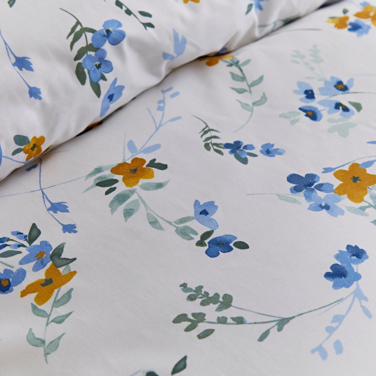 Sylvia Floral Duvet Cover and Pillowcase Set Blue – image 3