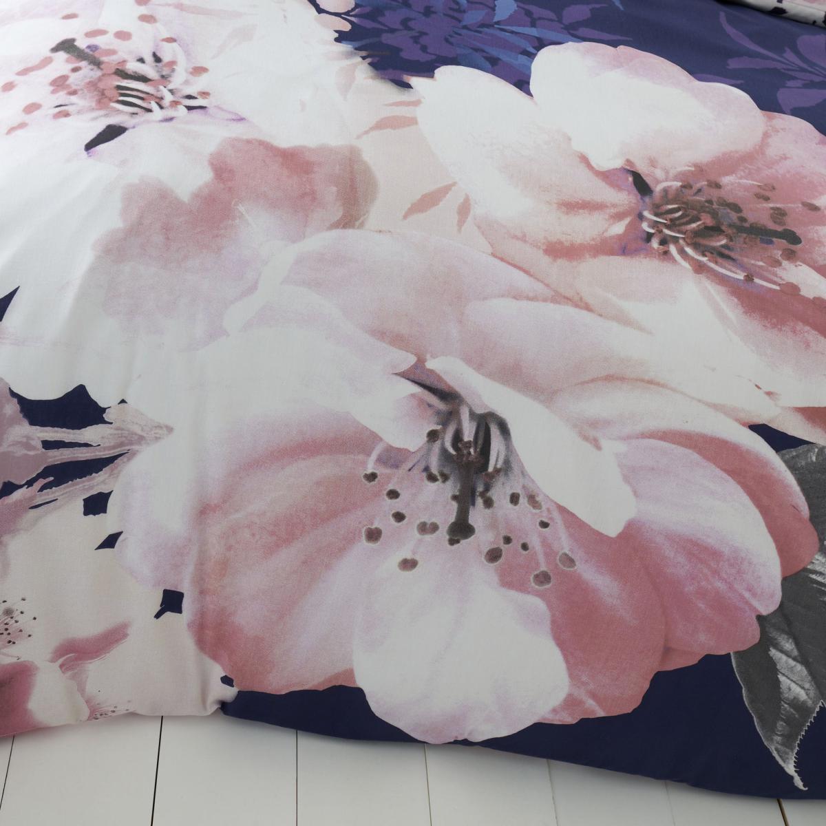 Catherine Lansfield Dramatic Floral Navy Reversible Duvet Cover and Pillowcase Set Navy (Blue) – image 4