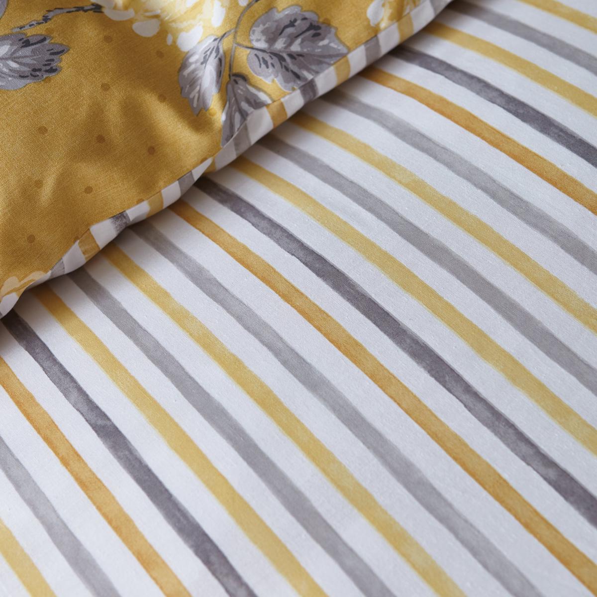 Ashbourne Ochre Reversible Duvet Cover and Pillowcase Set Ochre – image 4