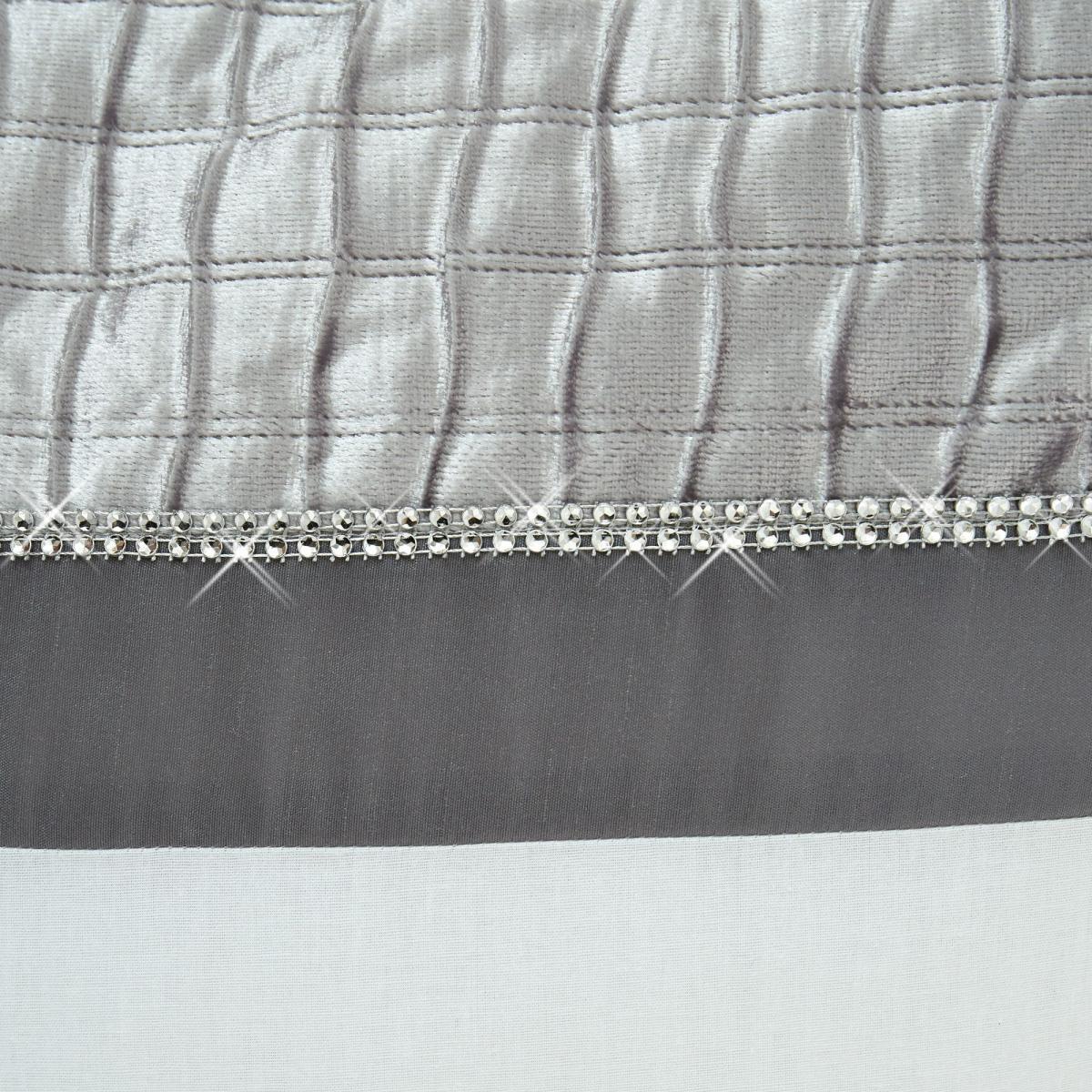 Catherine Lansfield Shimmer Crushed Velvet Pinsonic Duvet Cover Set Silver – image 4