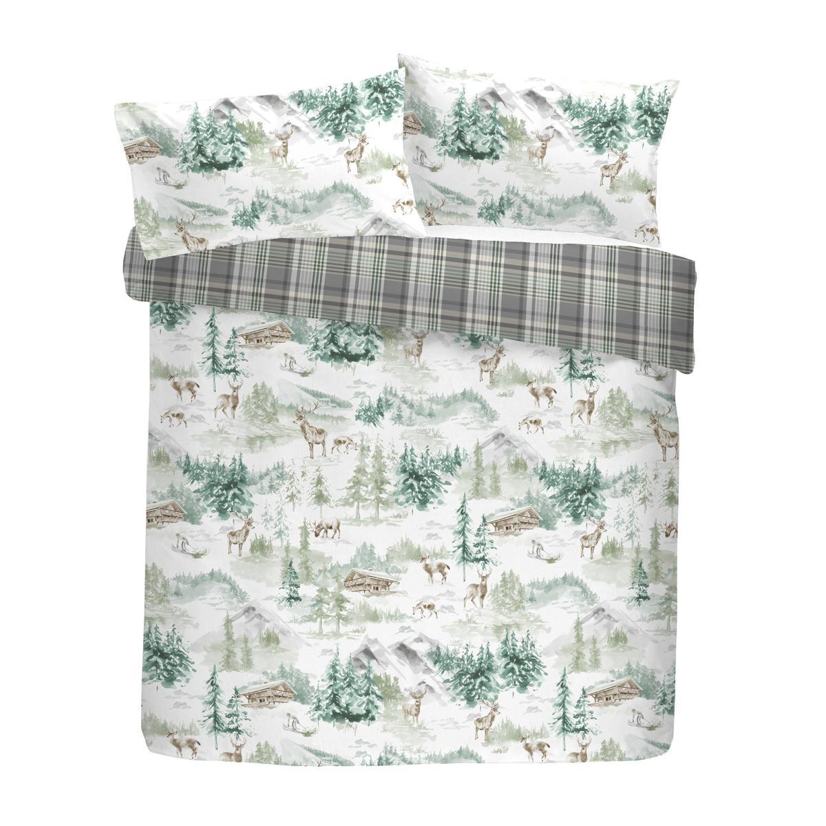 Snow Scene Duvet Cover Set MultiColoured – image 7