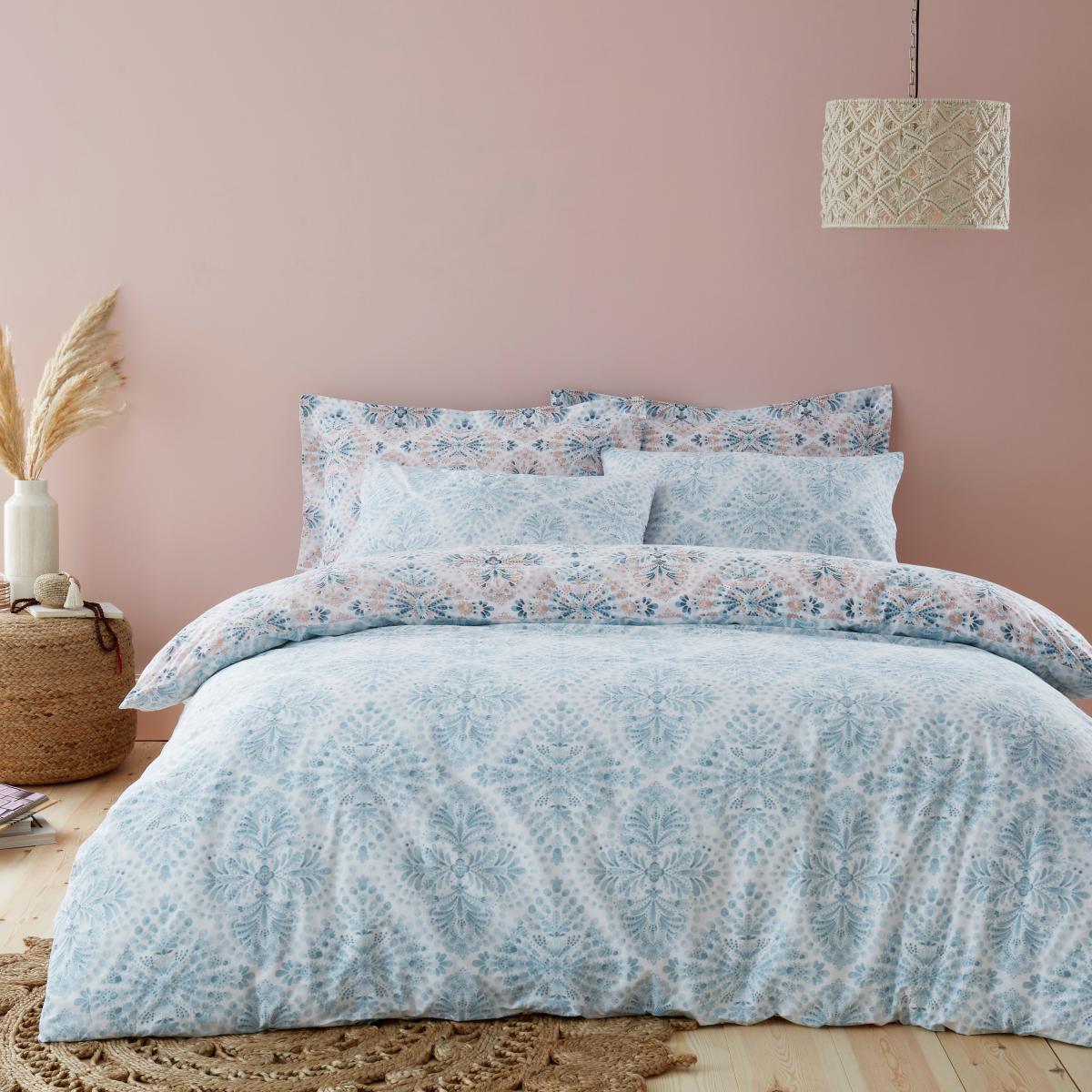 Saraya Blush 100% Cotton Duvet Cover and Pillowcase Set Blush – image 2
