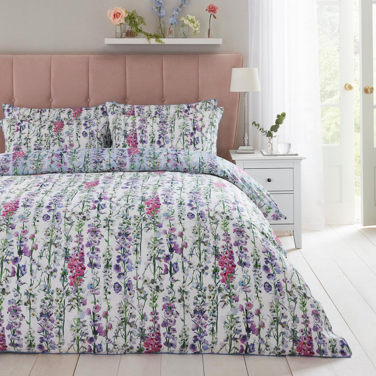 Dorma Country Garden 100% Cotton Duvet Cover and Pillowcase Set Light Blue – image 2
