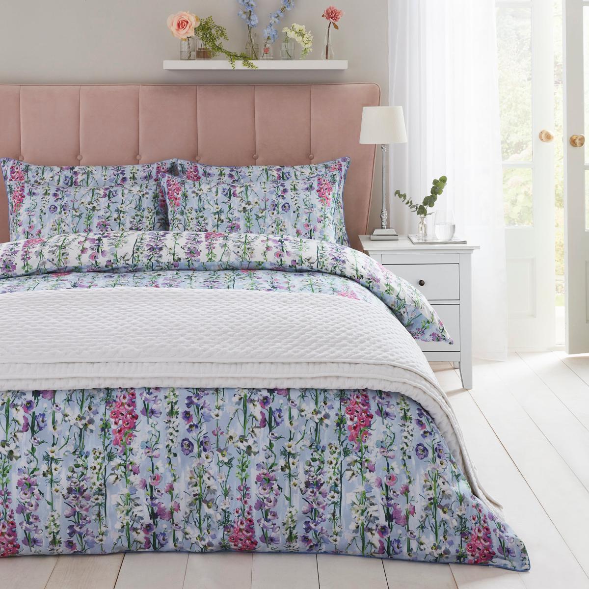 Dorma Country Garden 100% Cotton Duvet Cover and Pillowcase Set Light Blue – image 4