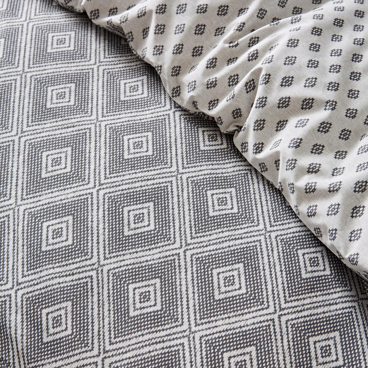 Neo Geometric 100% Cotton Duvet Cover and Pillowcase Set Black and white – image 6
