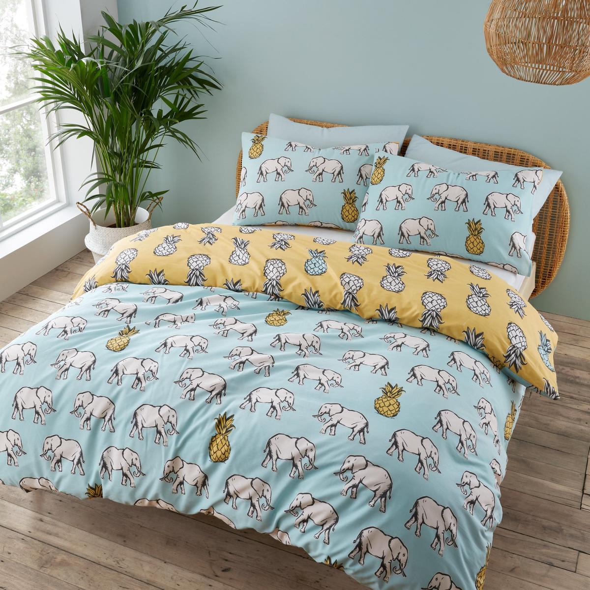 Pineapple Elephant Tupi Pineapple Duvet Cover and Pillowcase Set MultiColoured – image 2