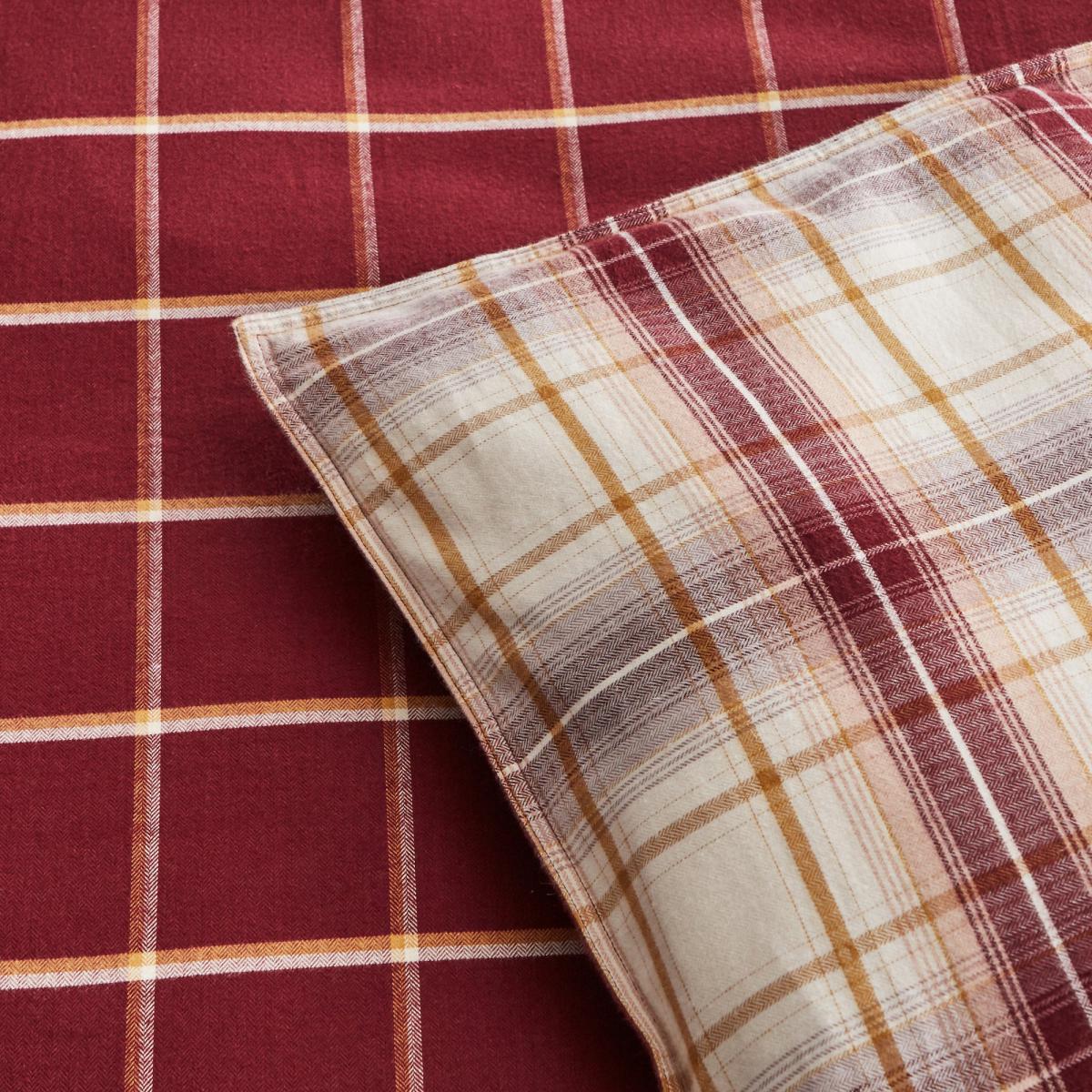 Dorma Finlay Reversible Red Checked Duvet Cover and Pillowcase Set Red, Yellow and White – image 10