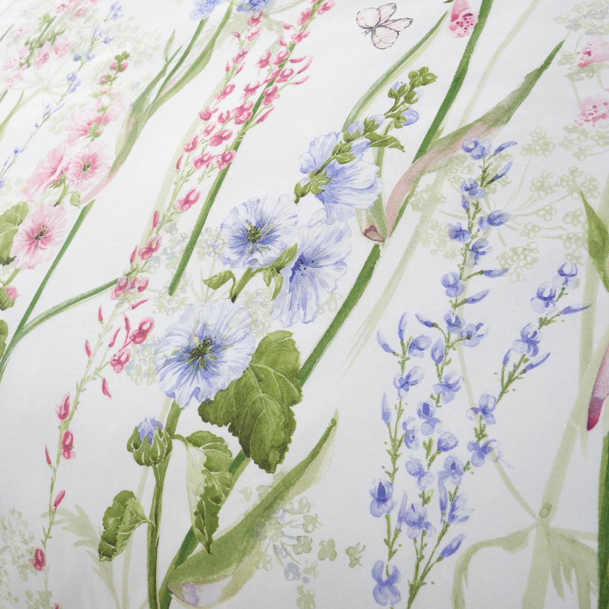 Felicity White Floral Reversible 100% Cotton Duvet Cover and Pillowcase Set White – image 5