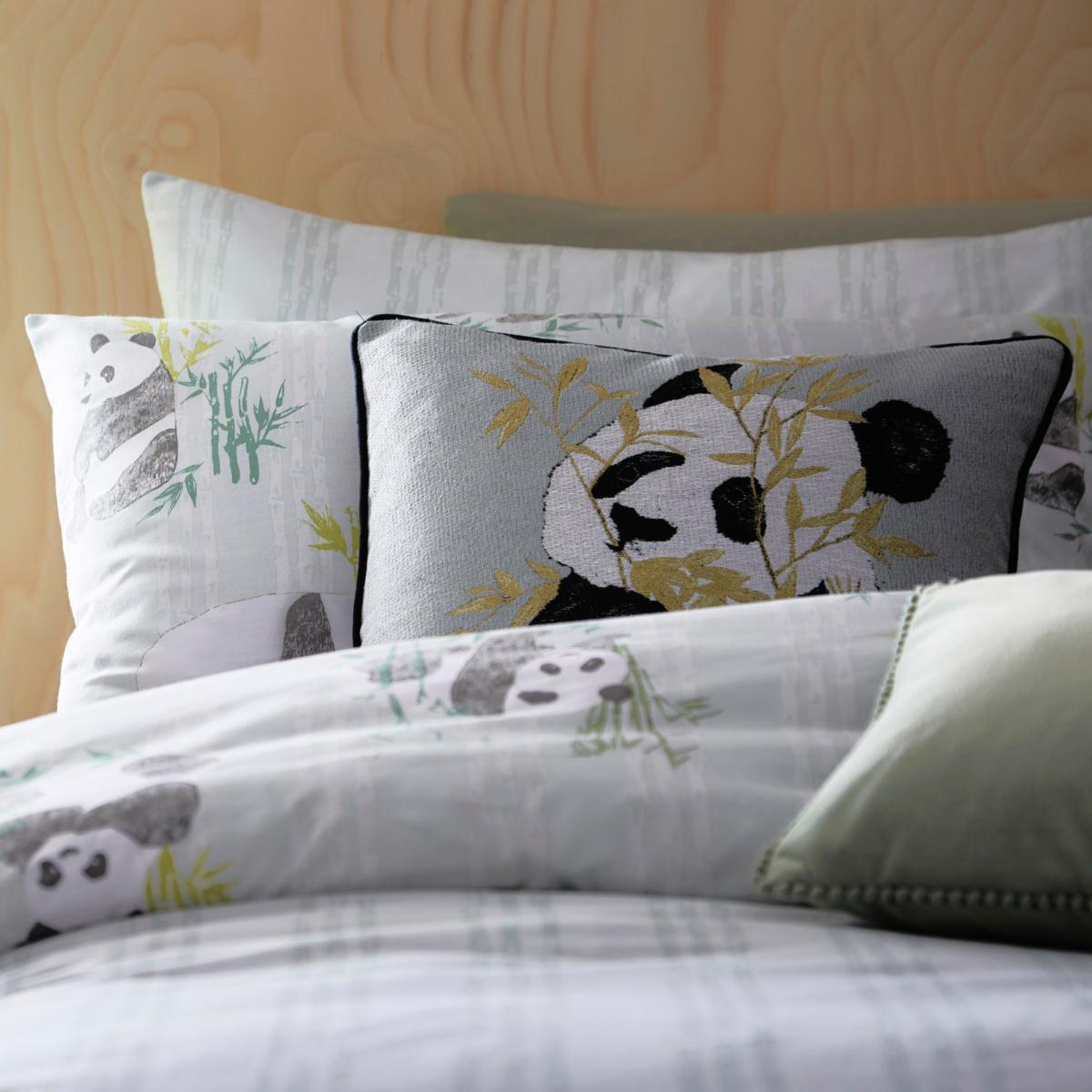Furn. Pandas Green Reversible Duvet Cover and Pillowcase Set Mint (Green) – image 2