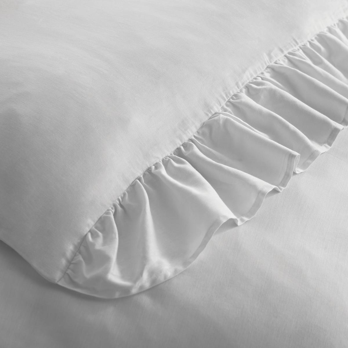 Bianca 100% Cotton Silver Relaxed Frills Duvet Cover and Pillowcase Set Silver – image 3