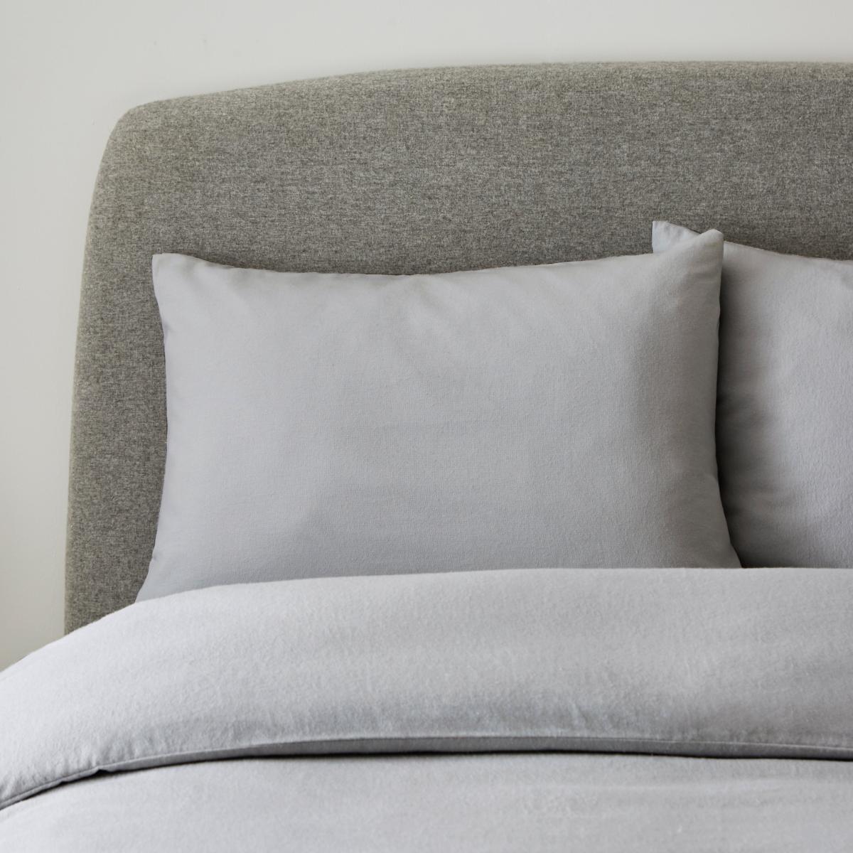Simply Brushed Cotton Duvet Cover and Pillowcase Set Silver – image 2