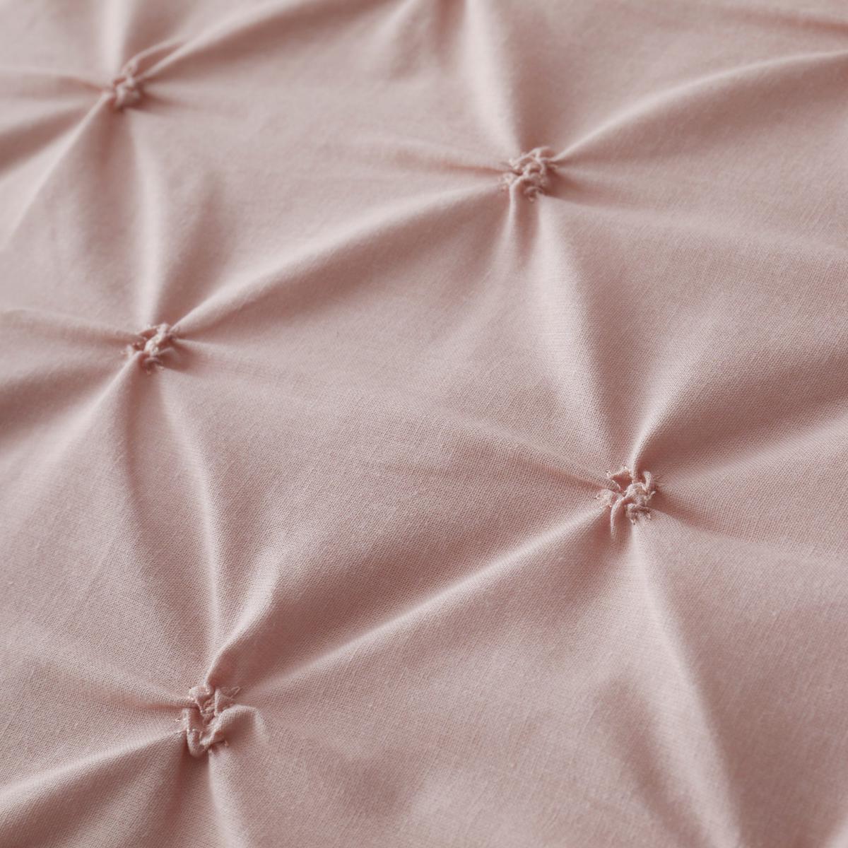 Leo Pintuck 100% Cotton Blush Duvet Cover and Pillowcase Set Blush (Pink) – image 3