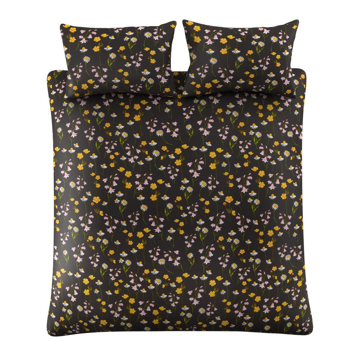 Skinny Dip Pretty Prairie Duvet Cover and Pillowcase Set Charcoal – image 3
