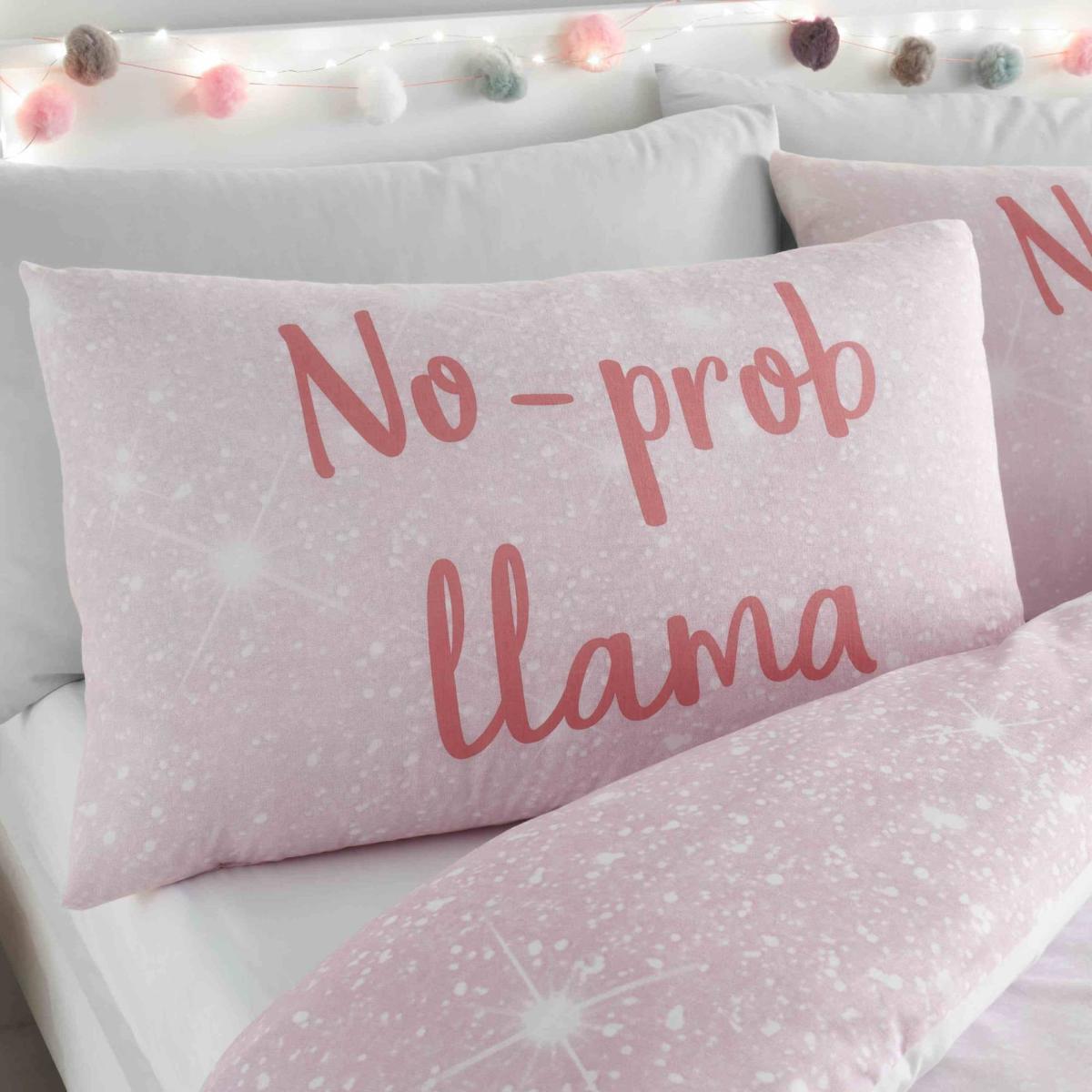 Catherine Lansfield No Prob-llama Duvet Cover and Pillowcase Set Pink – image 2