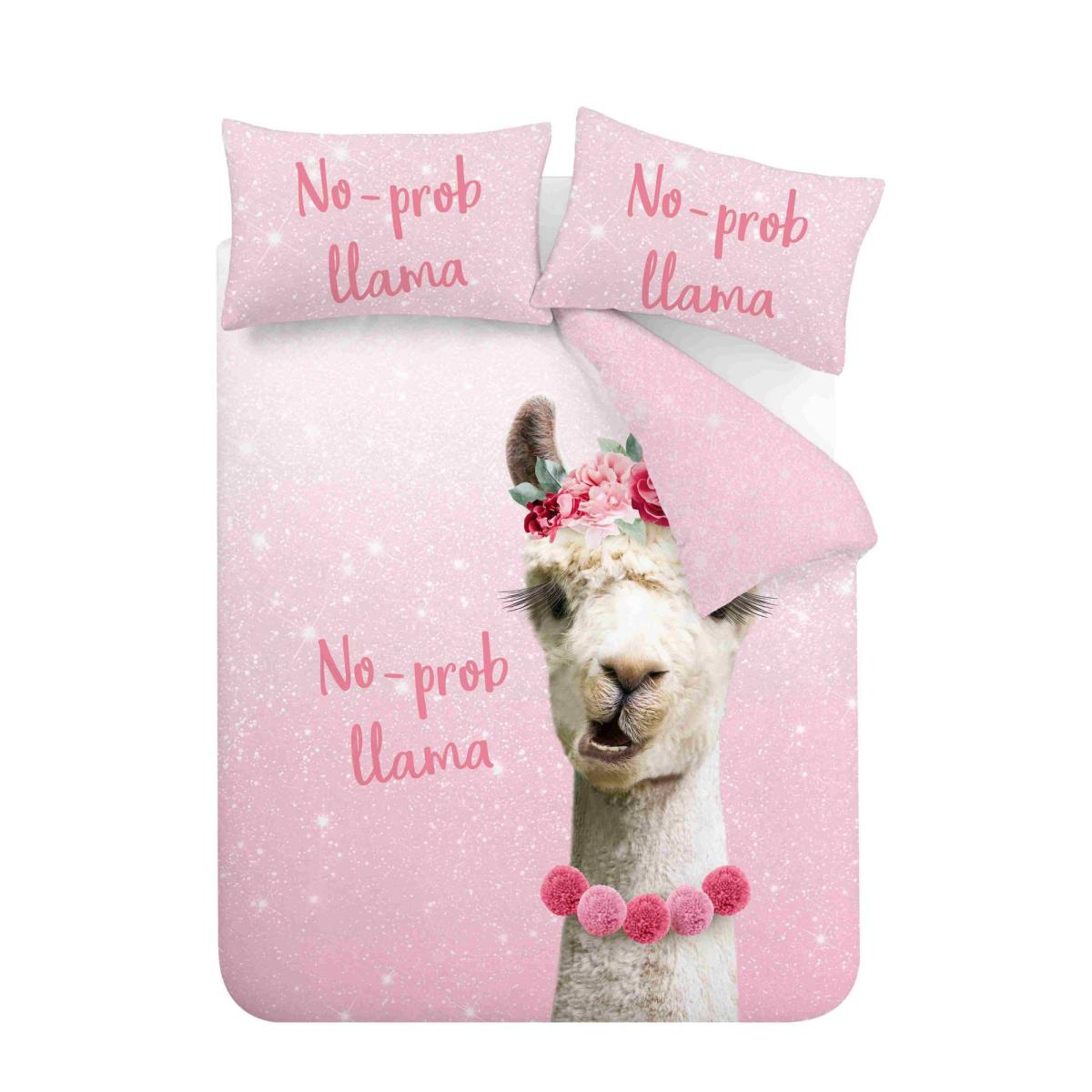 Catherine Lansfield No Prob-llama Duvet Cover and Pillowcase Set Pink – image 5