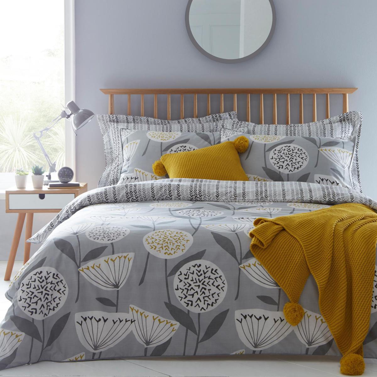 Elements Emmott Reversible Grey Duvet Cover and Pillowcase Set Grey – image 4