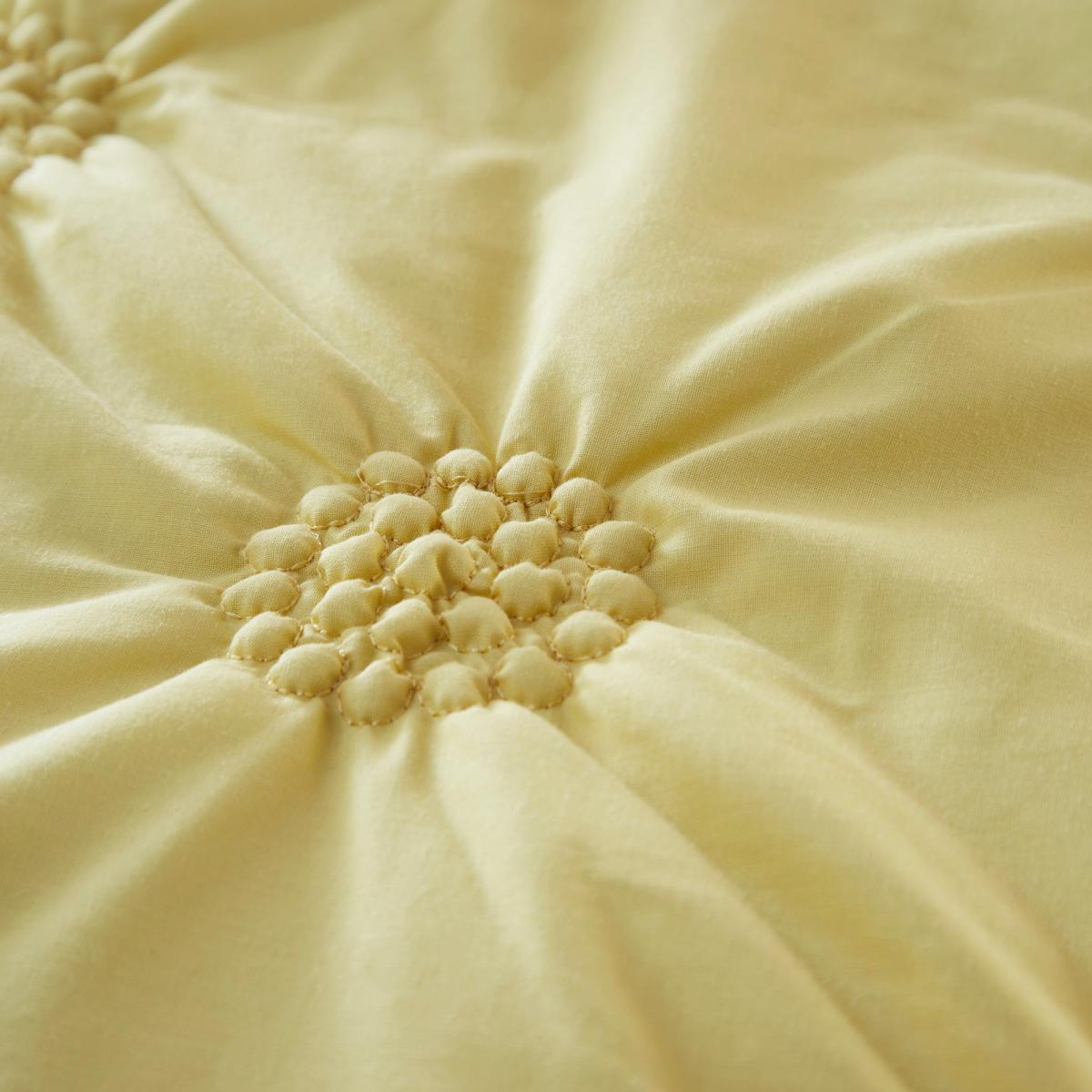 Ruched Spot Yellow Duvet Cover and Pillowcase Set Yellow – image 3