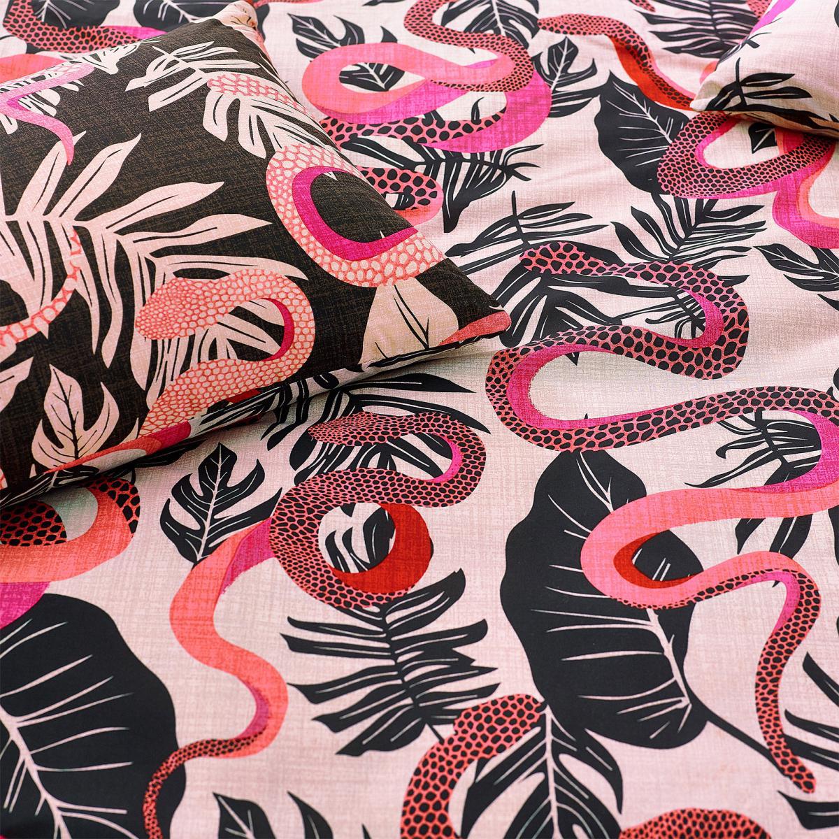Furn. Serpentine Ruby Pink Duvet Cover and Pillowcase Set Ruby (Pink) – image 3