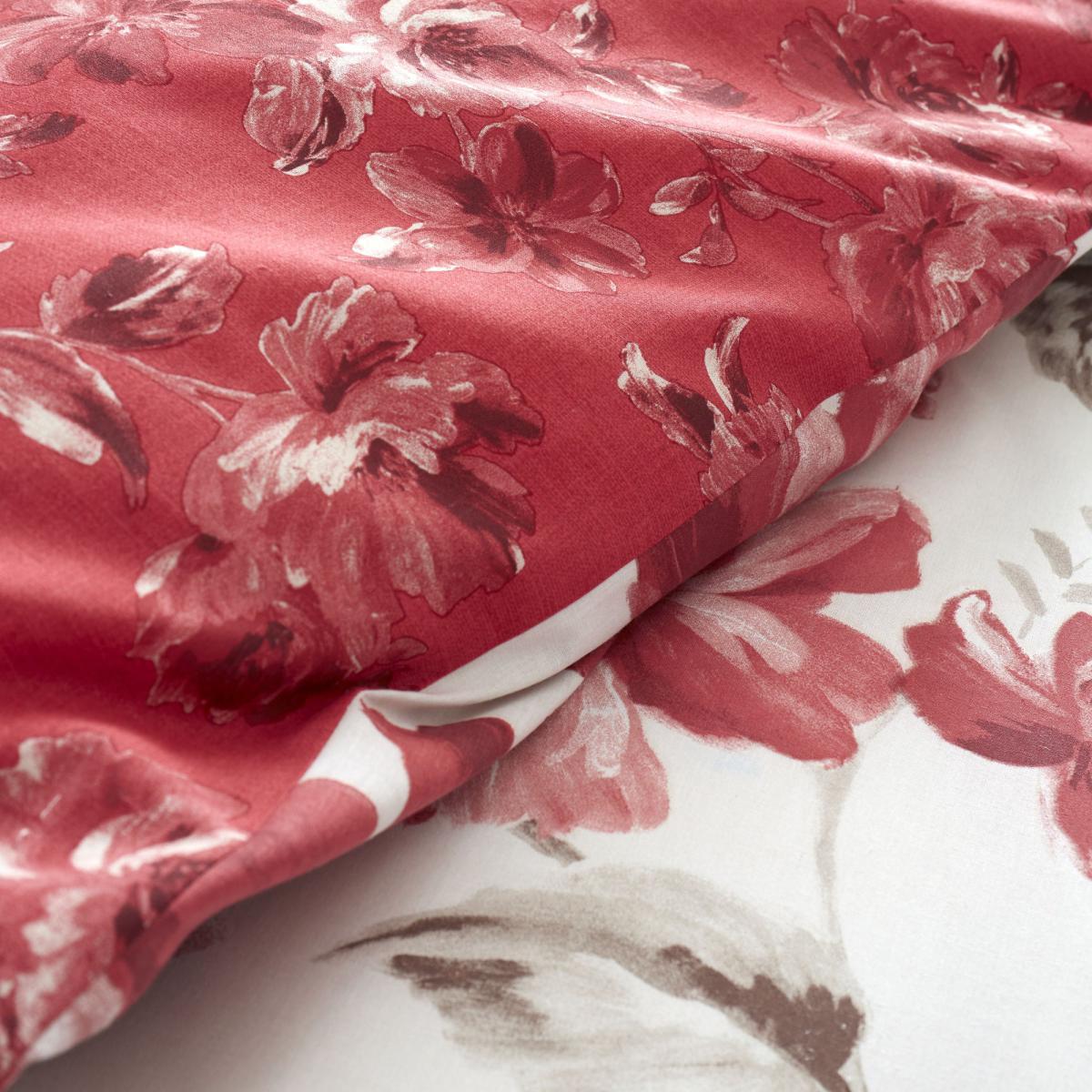 Catherine Lansfield Painted Floral Red Reversible Duvet Cover and Pillowcase Set Red – image 4