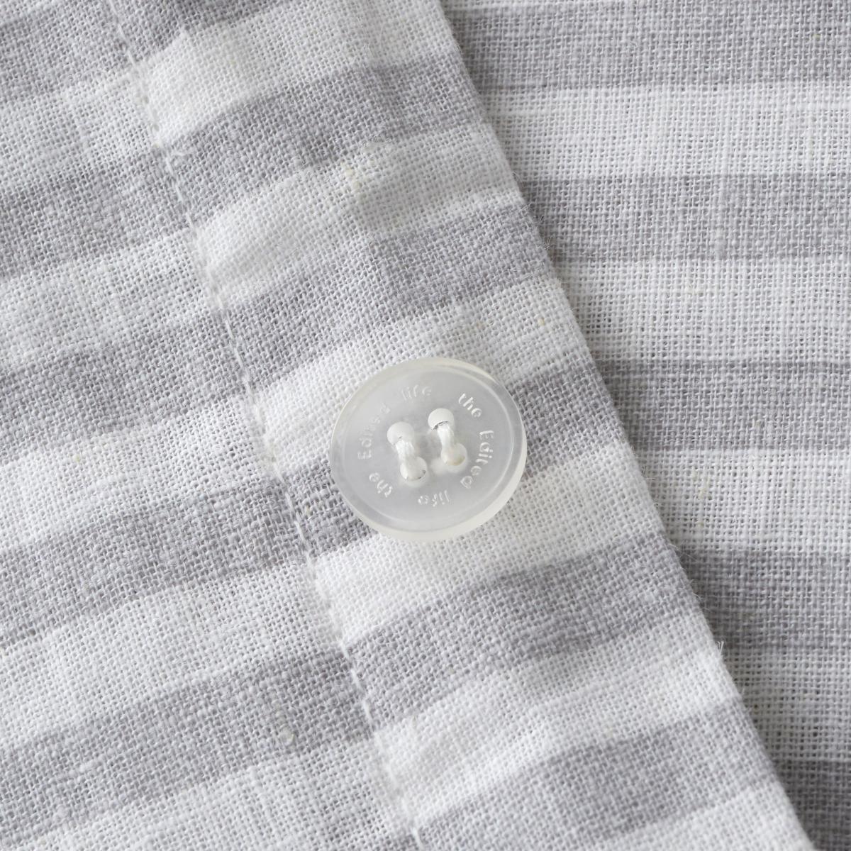 Leighton Grey Striped Linen Blend Duvet Cover and Pillowcase Set Light Grey – image 8