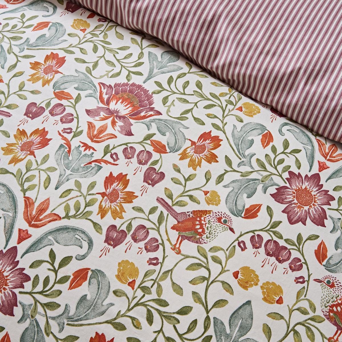 Ruskin Red 100% Cotton Reversible Duvet Cover and Pillowcase Set Bright Red – image 5