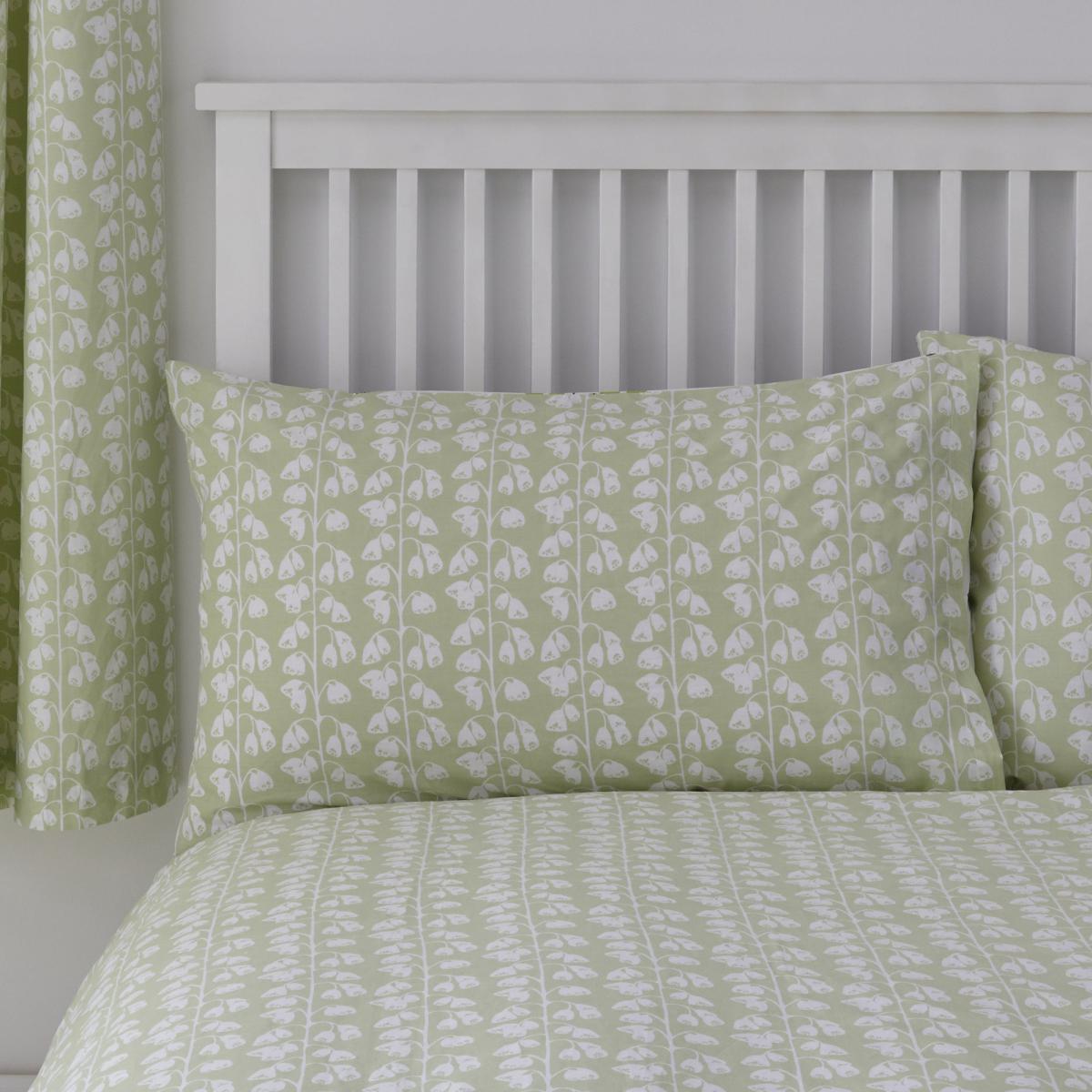 Florentina Green 100% Cotton Reversible Duvet Cover and Pillowcase Set Green and White – image 5