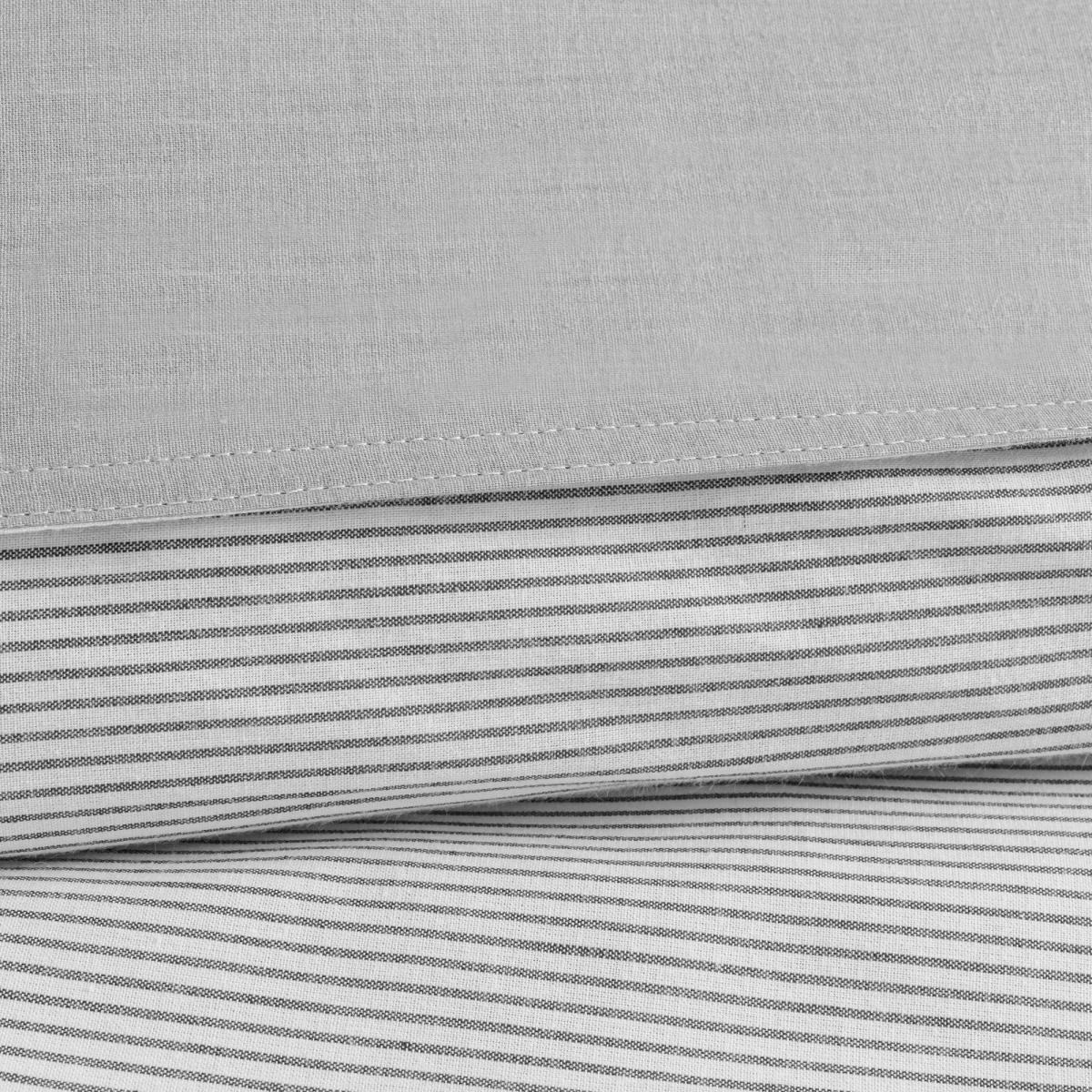 Riviera Grey Stripe 100% Cotton Duvet Cover and Pillowcase Set Grey – image 3