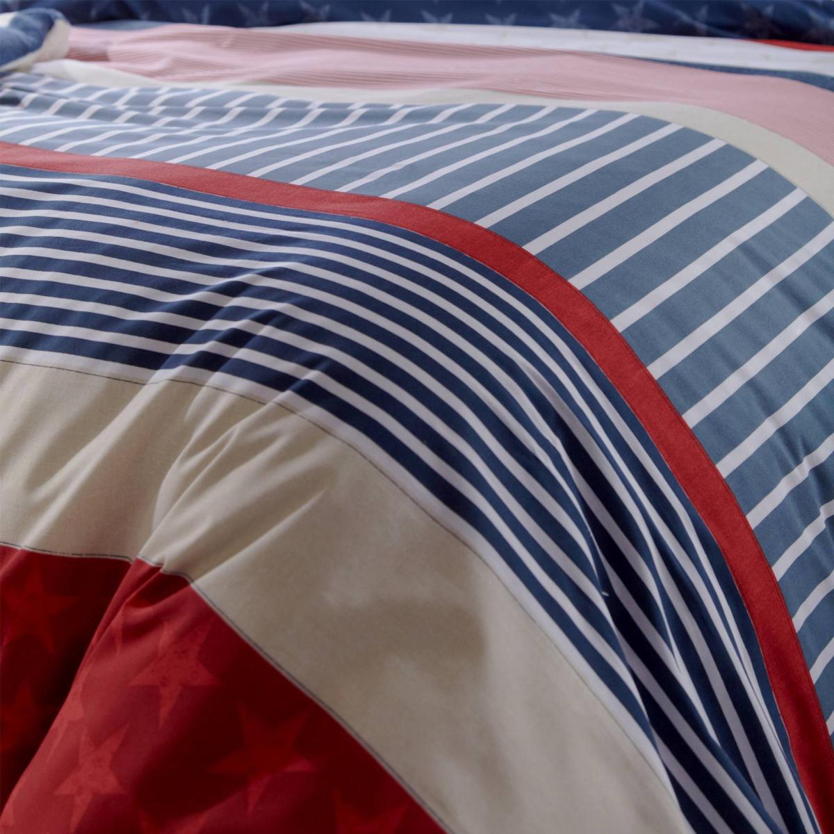 Catherine Lansfield Stars and Stripes Duvet Cover and Pillowcase Set Blue And Red – image 2