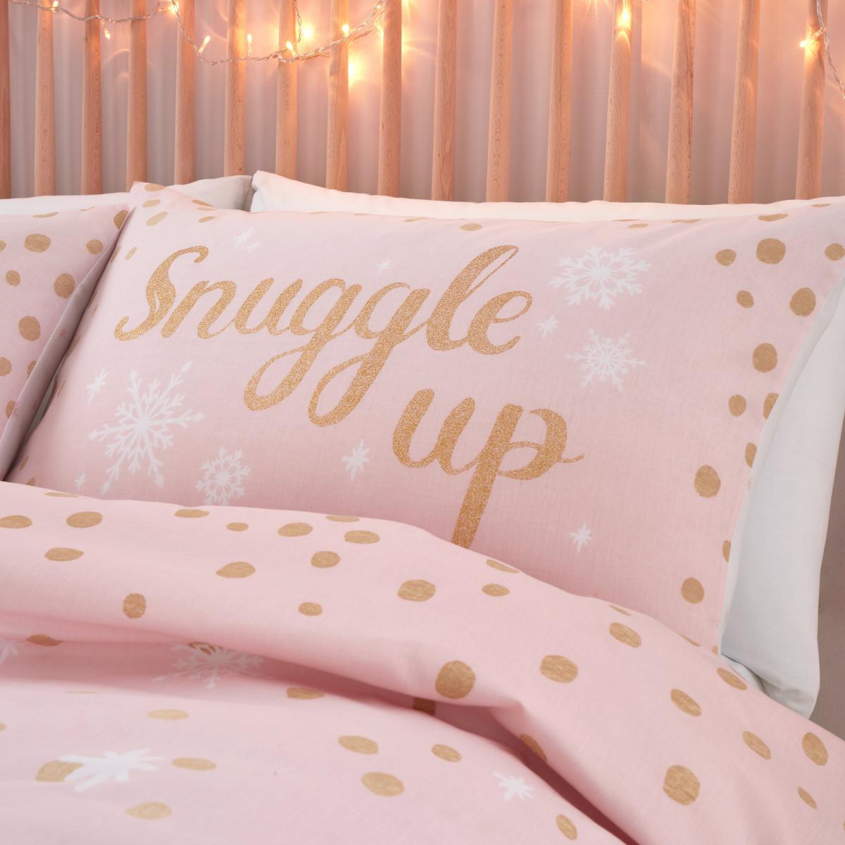 Catherine Lansfield Baby It's Cold Outside Pink Duvet Cover and Pillowcase Set Pink – image 2
