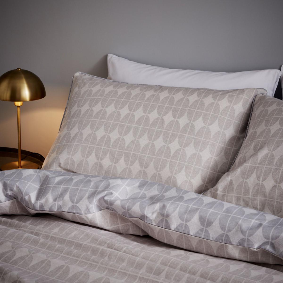 Content By Terence Conran Orby Ovals 100% Cotton Duvet Cover and Pillowcase Set Natural (Grey) – image 2