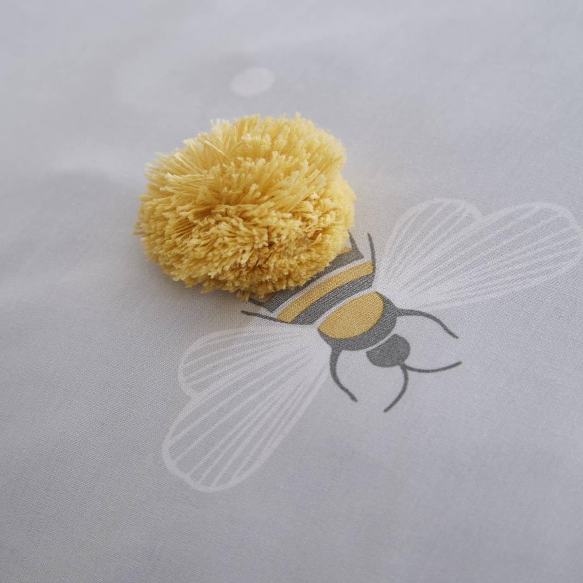 Catherine Lansfield As Sweet as Can Be Pom Pom Duvet Cover and Pillowcase Set Ochre – image 5