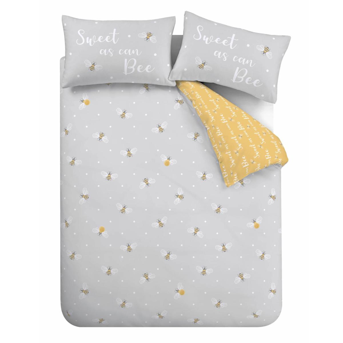 Catherine Lansfield As Sweet as Can Be Pom Pom Duvet Cover and Pillowcase Set Ochre – image 6