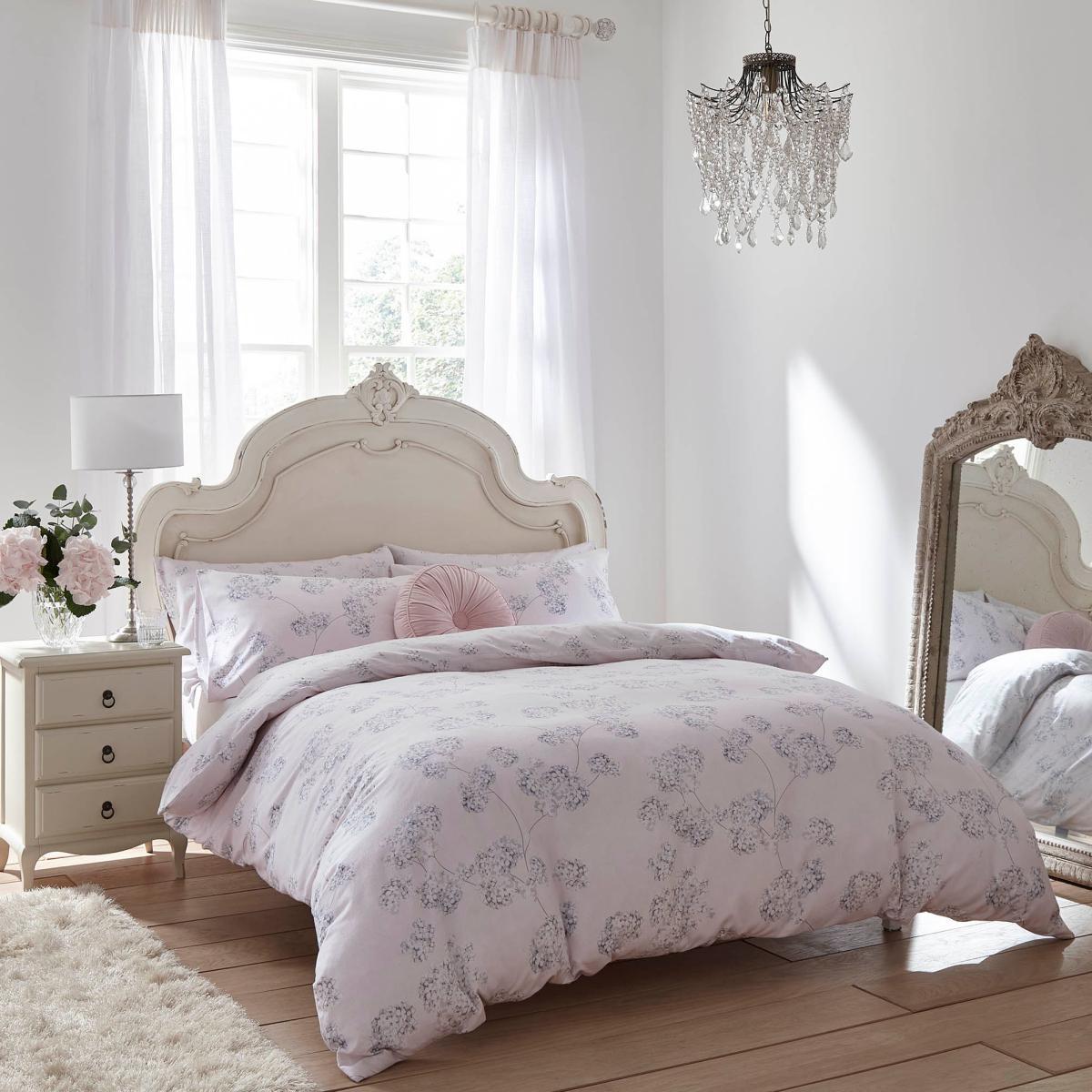 Holly Willoughby Adeline Blush 100% Brushed Cotton Reversible Duvet Cover and Pillowcase Set Blush (Pink) – image 1