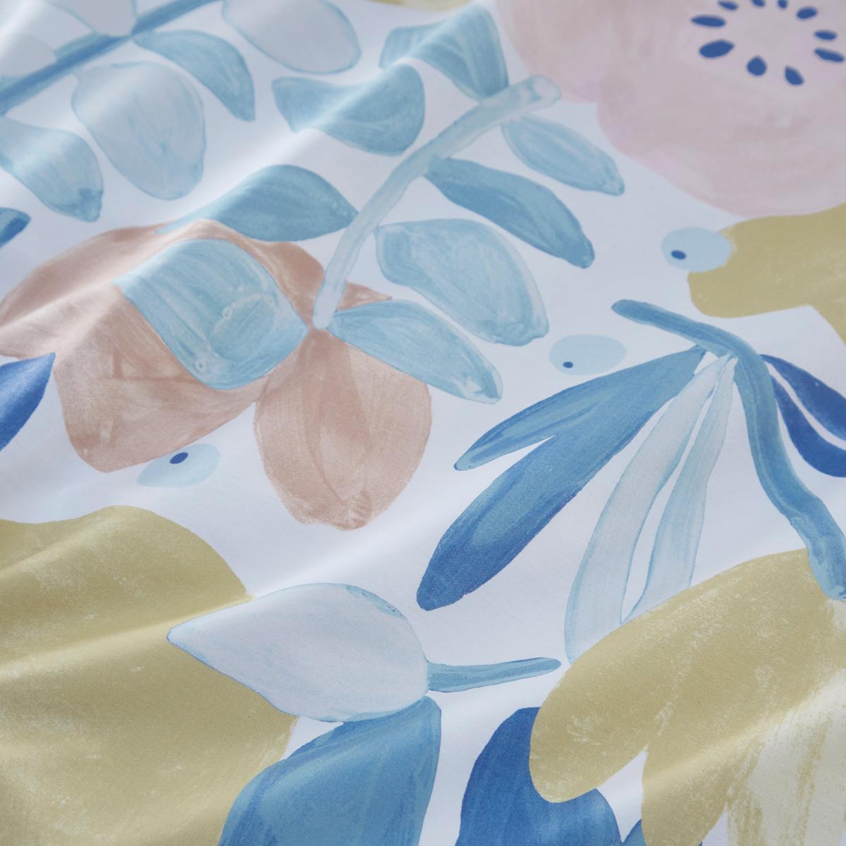 Naive Floral Blue 100% Cotton Reversible Duvet Cover and Pillowcase Set Blue – image 5
