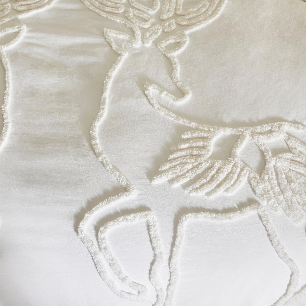 White Tufted Reindeer 100% Cotton Duvet Cover and Pillowcase Set White – image 3