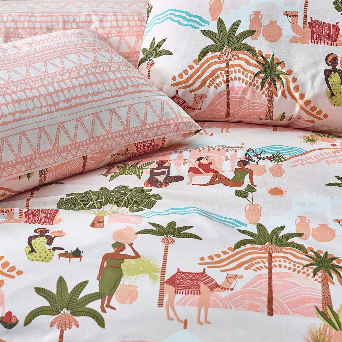 Nalani Reversible Duvet Cover and Pillowcase Set Sand – image 2