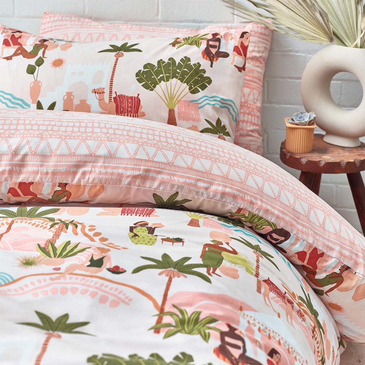 Nalani Reversible Duvet Cover and Pillowcase Set Sand – image 3