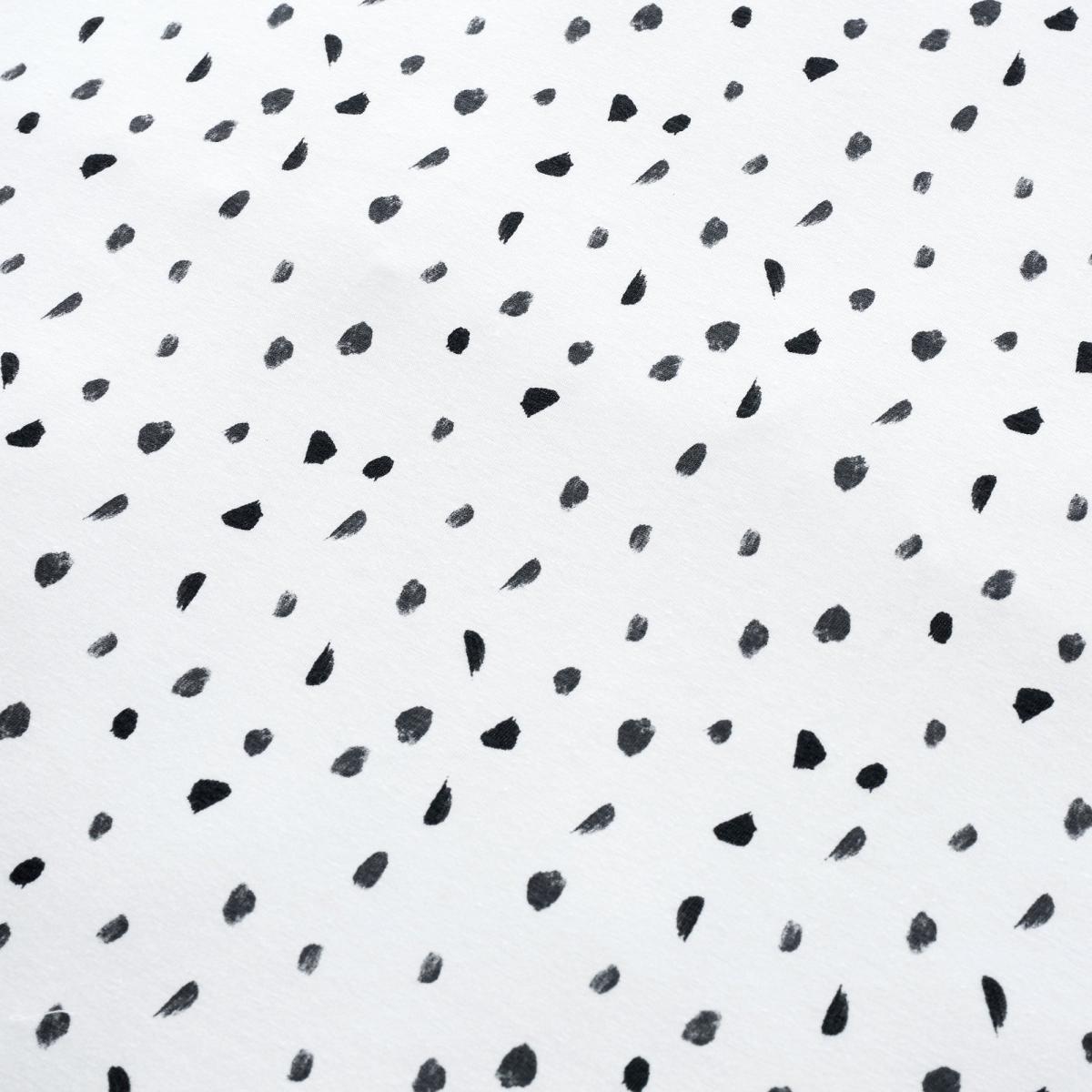 Jersey Monochrome Spotted 100% Cotton Cot Bed Duvet Cover and Pillowcase Set Black and white – image 5