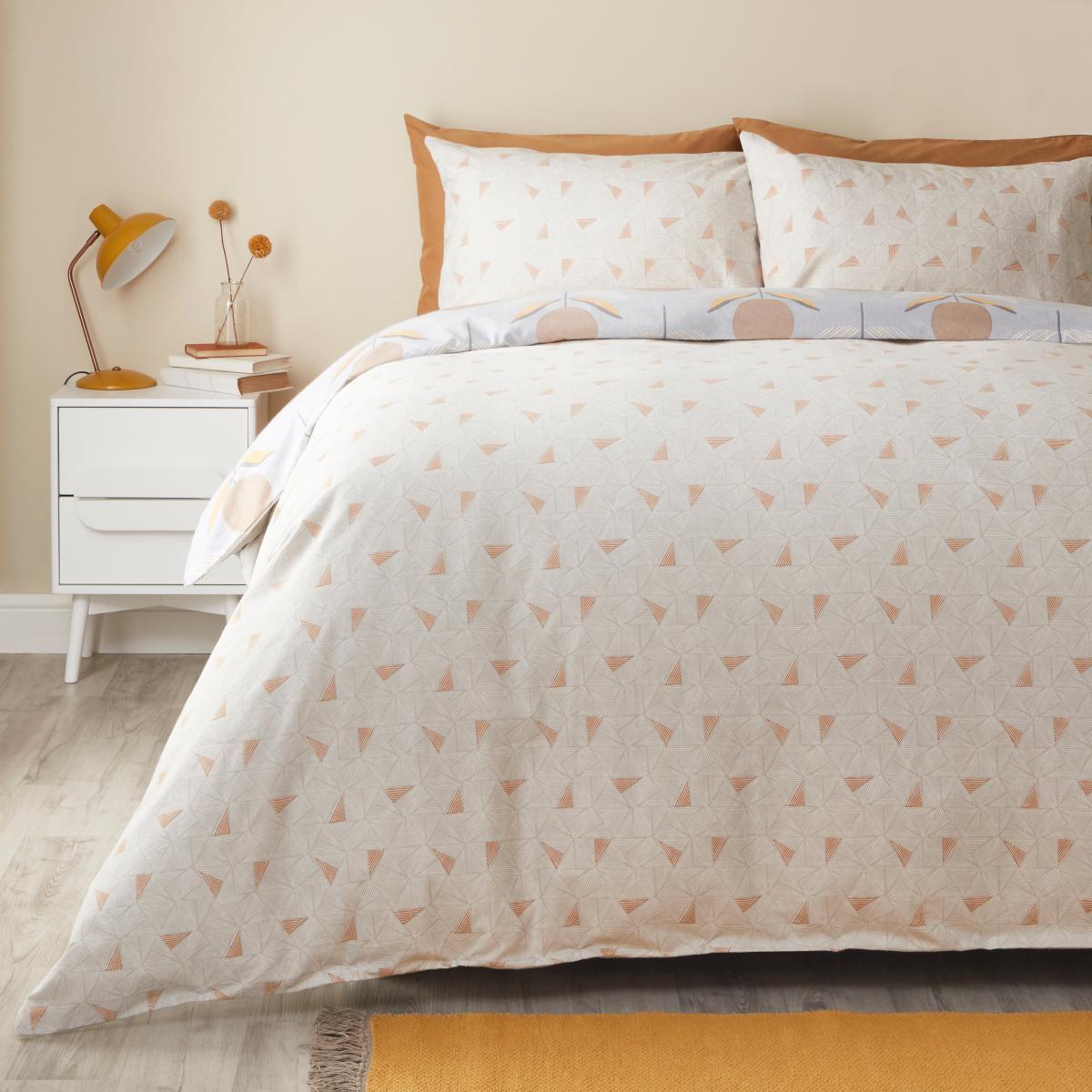 Elements Asa Silver Brushed Cotton Duvet Cover and Pillowcase Set Silver – image 2