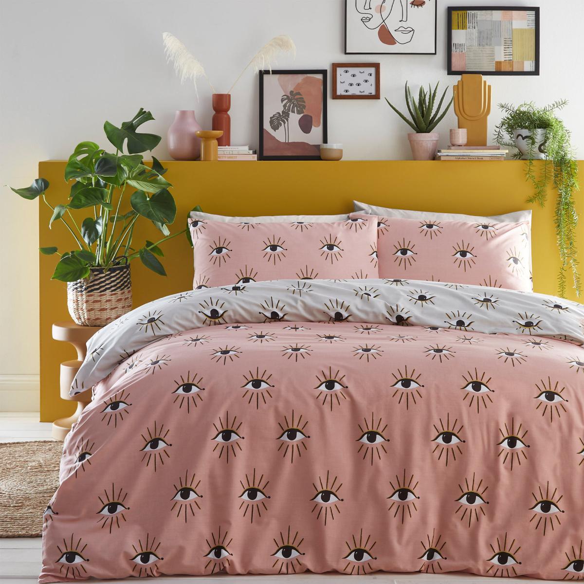 Furn. Theia Blush Duvet Cover and Pillowcase Set Blush (Pink) – image 2