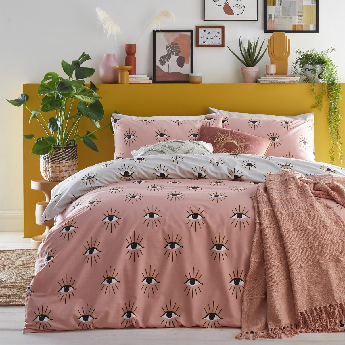 Furn. Theia Blush Duvet Cover and Pillowcase Set Blush (Pink) – image 1