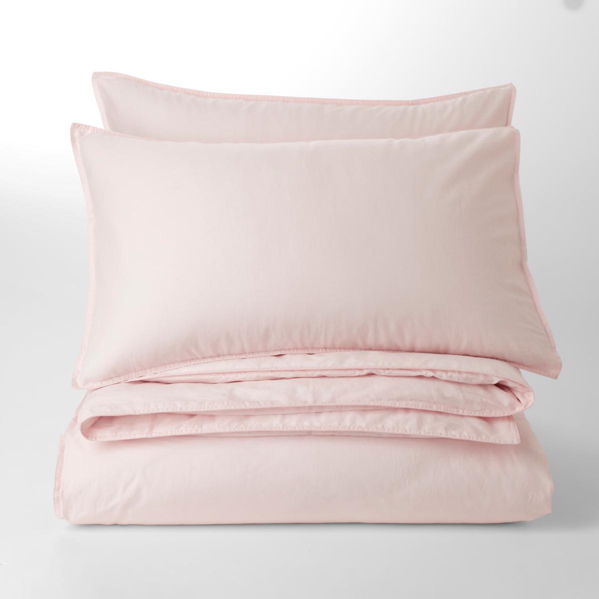 Recycled Cotton Duvet Cover and Pillowcase Set Rose Water – image 3