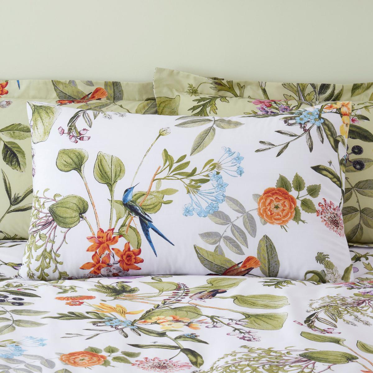 Paradise Birds Green Reversible Duvet Cover and Pillowcase Set Light Green – image 3