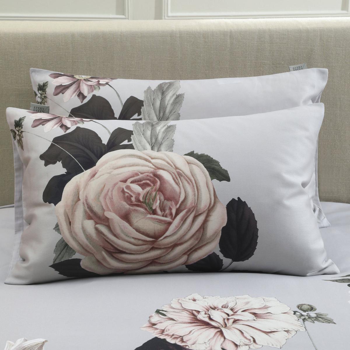 Avery Green Amalia Floral 100% Cotton Sateen Duvet Cover and Pillowcase Set MultiColoured – image 2