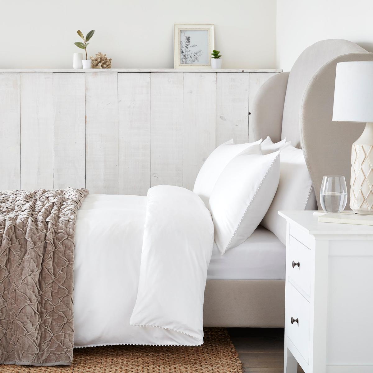 Dorma Purity Nimes 300 Thread Count Cotton Sateen Duvet Cover and Pillowcase Set White – image 5